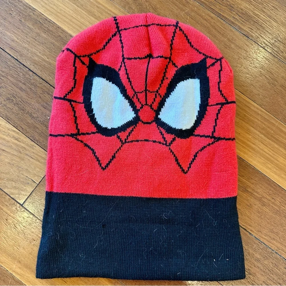 Kids Spider Hero Red and Black Beanie